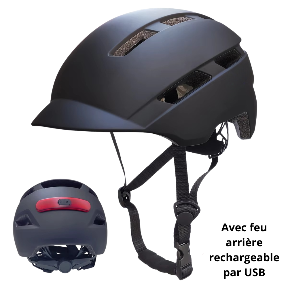 Casque de vélo avec feu arrière - USB
