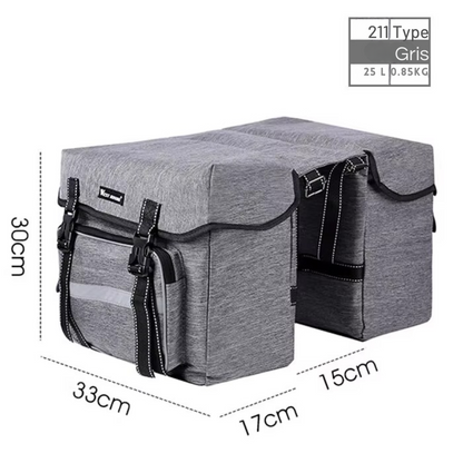 Sac de vélo arrière 25L – Grande capacité & double compartiment