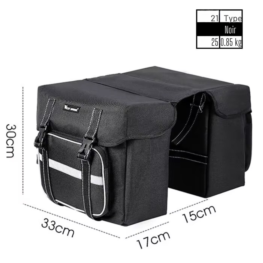 Sac de vélo arrière 25L – Grande capacité & double compartiment