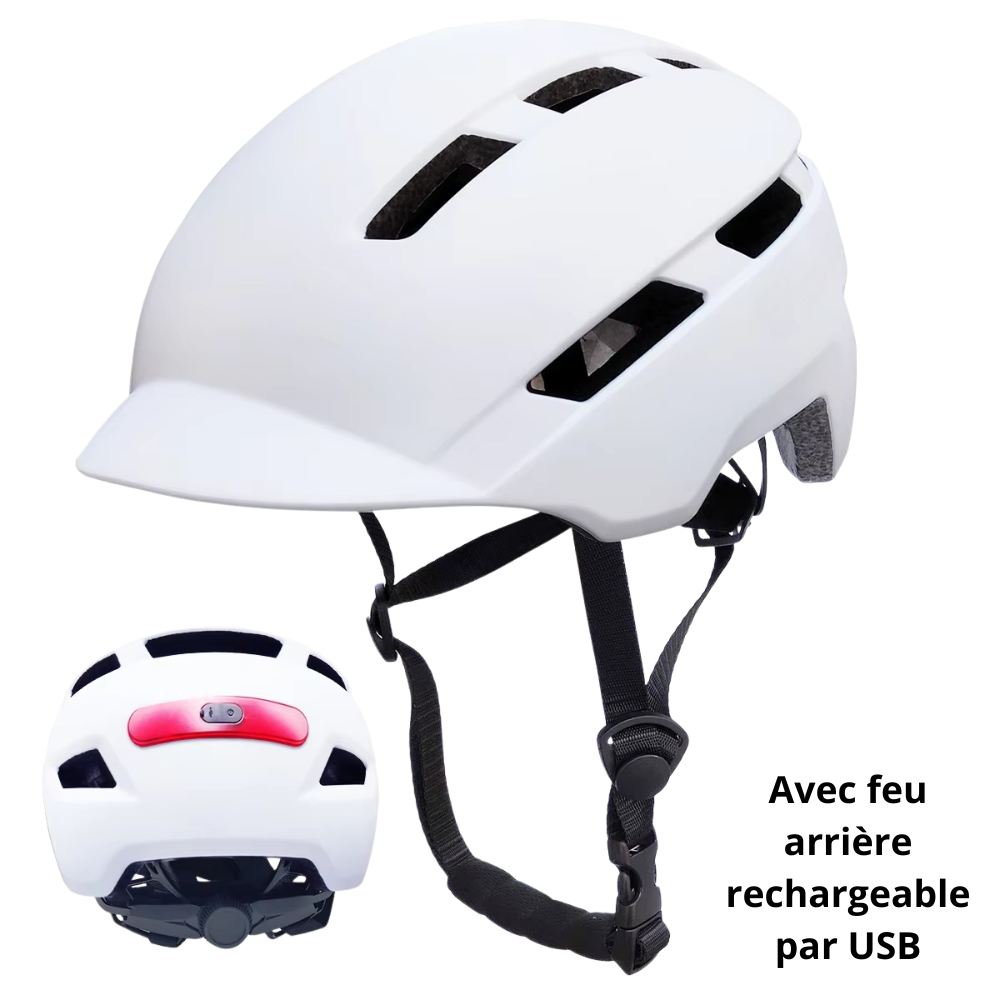 Casque de vélo avec feu arrière - USB