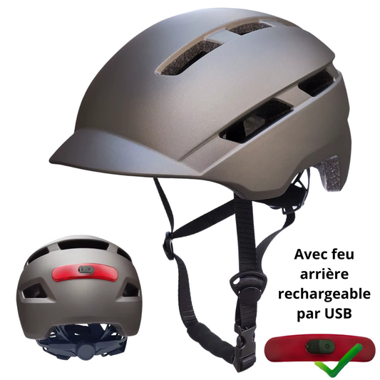 Casque de vélo avec feu arrière - USB