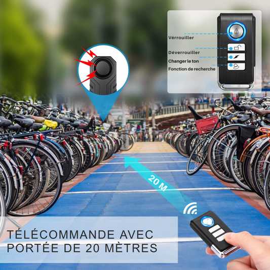 Alarme Antivol Vélo avec Télécommande – Sécurité Smart & Étanche IP55